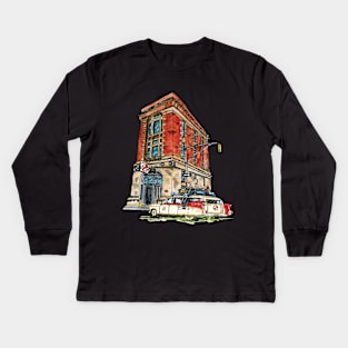 Ecto- 1 / Firehouse, Hook & Ladder Company 8 Kids Long Sleeve T-Shirt